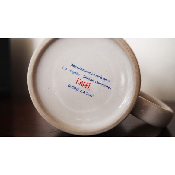 Vintage Sam The Olympic Eagle Fencing 1984 Olympic Games Los Angeles Coffee Mug - Picture 3 of 3